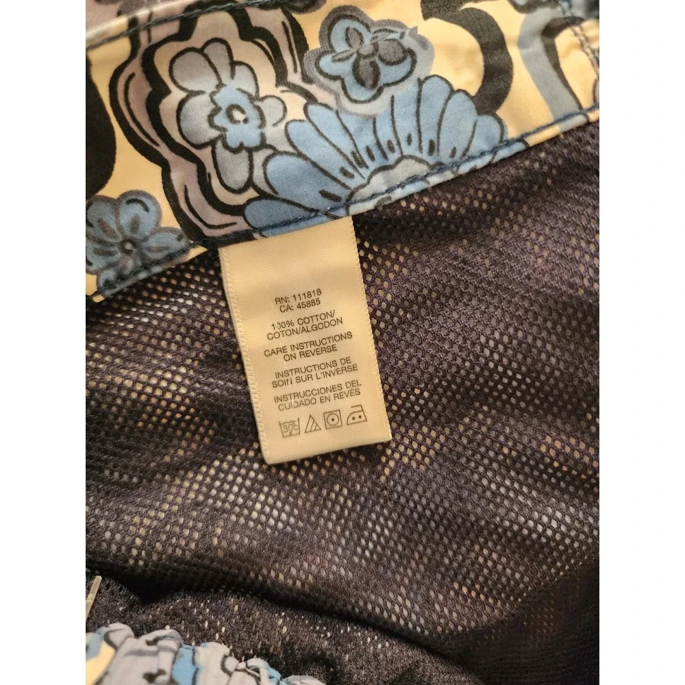 Michael Kors Swim Trunks Men XL Blue Floral Paisley Side Snap Pocket LinedShorts